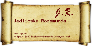Jedlicska Rozamunda névjegykártya